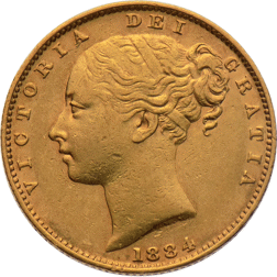 UK Full Sovereign Gold Coin - Victoria Young Head Shield 1838 -1887