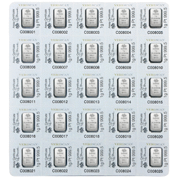 Pre-Owned PAMP Suisse 25 x 1g Multigram Platinum Bar
