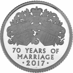 Pre-Owned 2017 UK Platinum Wedding Anniversary £25 Proof Platinum Coin - VAT Free