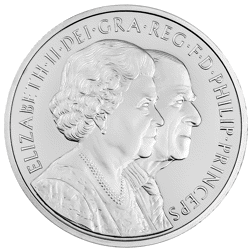 Pre-Owned 2007 UK Diamond Wedding Proof Platinum Crown Coin - VAT Free