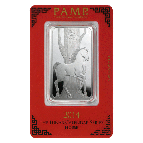 Sell Pre-Owned PAMP 2014 Lunar Horse 1oz Silver Bar | Atkinsons
