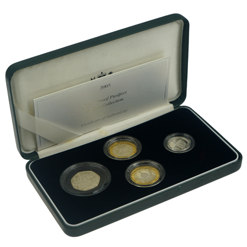 Pre-Owned 2005 Piedfort Proof Silver 4-Coin Collection - VAT