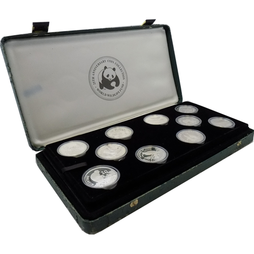 Pre-Owned 25th Anniversary World Wildlife Fund Silver Coin