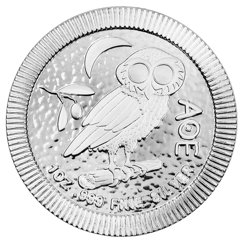 Pre-Owned Niue Athenia Owl 1oz Silver $2 Stackable Coin - Mixed