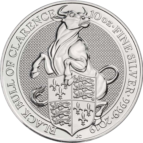 Pre Owned Uk Queen S Beasts Black Bull Of Clarence Oz Silver Coin Vat Free Pre Owned