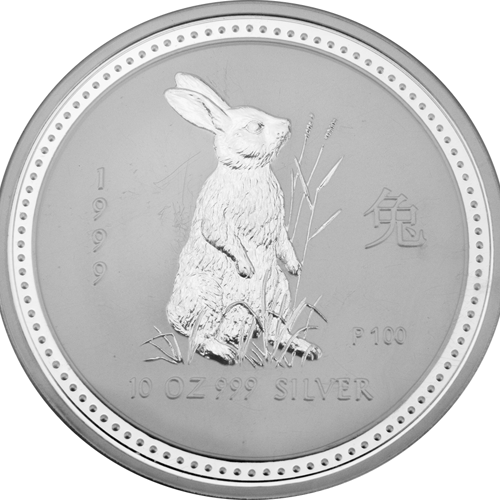 Pre-Owned 1999 Australian Lunar Rabbit 10oz Silver Coin - VAT Free ...