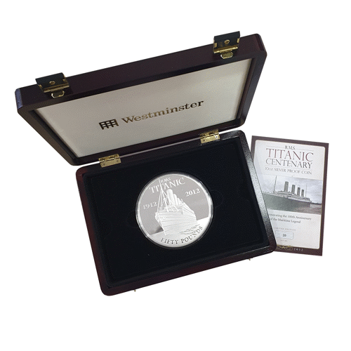 Pre-Owned 2012 Jersey Titanic Centenary 10oz Proof Silver Coin