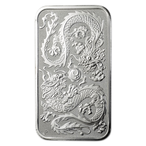 Pre-Owned 2020 Australian Dragon Rectangular 1oz Silver Coin - VAT