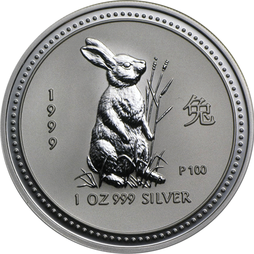 Pre-Owned 1999 Australian Lunar Rabbit 1oz Silver Coin - Series I - VAT ...