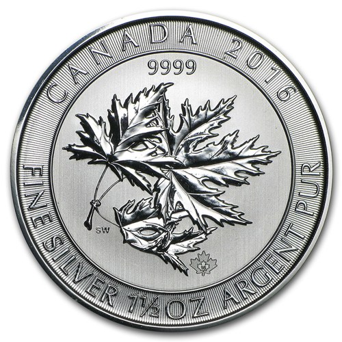 Sell Pre-Owned 2016 Canadian SuperLeaf 1.5oz Silver Coin - VAT