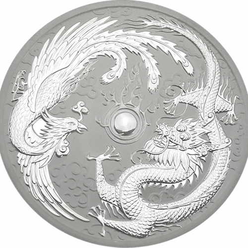 Pre-Owned 2017 Australian Dragon & Phoenix 1oz Silver Coin