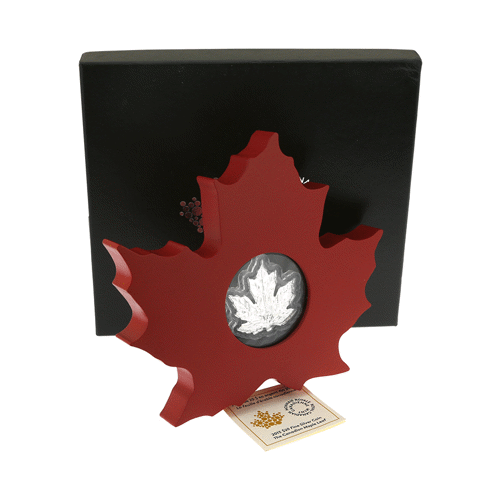 Pre-Owned 2015 Canadian Mint Silver Maple Leaf Shaped $20 Fine