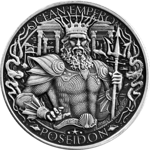 Mason Mint Mythical Cities Series Atlantis 1oz Antique Finish Silver