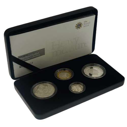 高い品質 UK 2008 Pre-Owned Piedfort Collection 4-Coin Silver Proof コレクション