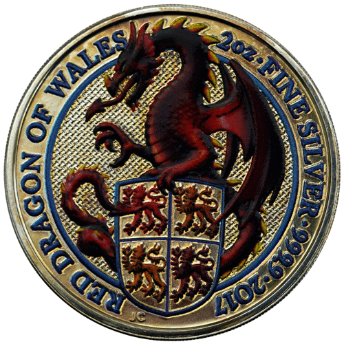 Pre-Owned 2017 UK Queen's Beasts The Red Dragon of Wales 2oz