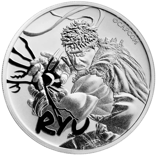 Pre-Owned 2022 Tuvalu Street Fighter Ryu 1oz Silver Coin - VAT