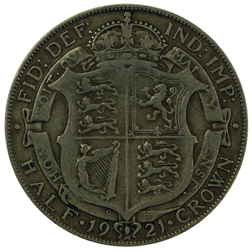 『NGC AU55』イギリスジョージ5世ハーフクラウン銀貨(1921年) NGC AU55』イギリスジョージ5世ハーフクラウン銀貨(1921年)