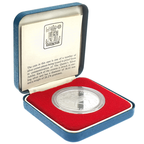 Pre-Owned 1977 Silver Jubilee Crown Proof Silver Coin - VAT Free