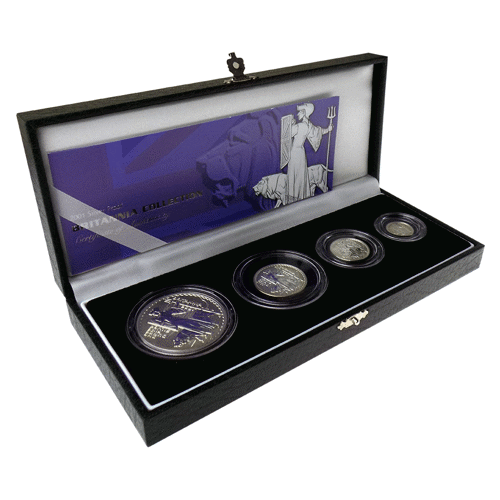 Pre-Owned 2001 UK Britannia Proof Silver 4-Coin Collection - VAT