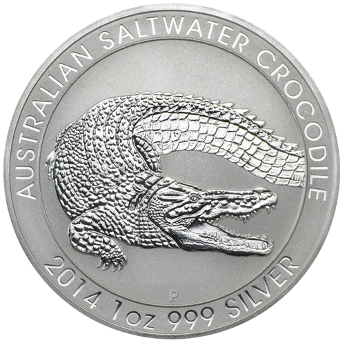 Pre-Owned 2014 Australian Saltwater Crocodile 1oz Silver Coin