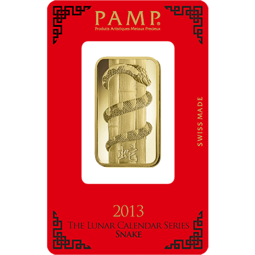Sell Pre-Owned 2013 PAMP Lunar Snake 1oz Gold Bar | Atkinsons Bullion