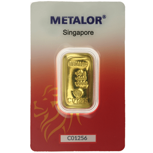 Metalor 50g Cast Gold Bar in Assay Card | 50g Gold Bars | Atkinsons Bullion