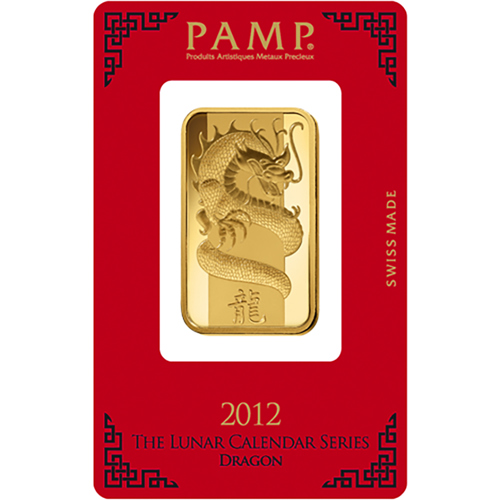 Pre-Owned 2012 PAMP Lunar Dragon 1oz Gold Bar | Out Of Stock