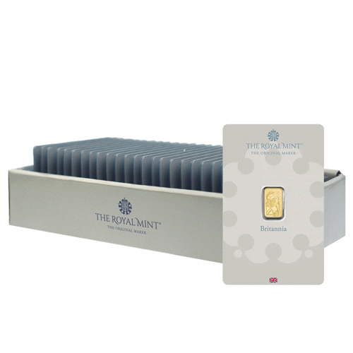 The Royal Mint Britannia 1g Gold Bar 25 Bar Box 1g Gold Bars
