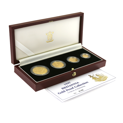 Pre-Owned 1997 UK Britannia Proof Gold 1oz, 1/2oz, 1/4oz, and 1/10oz 4 ...