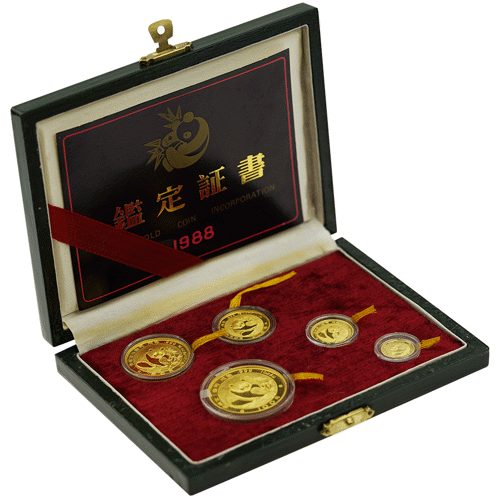 Pre-Owned 1988 Chinese Panda 5 Coin Gold Proof Set | Pre