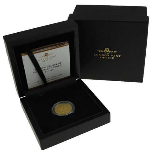 PreOwned 1790 UK III Spade Guinea Gold Coin Boxed Out Of