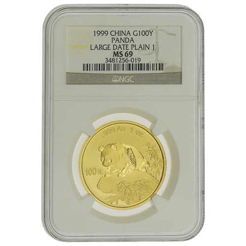 Pre-Owned 1999 Chinese Panda 'Large Date' 1oz Gold Coin
