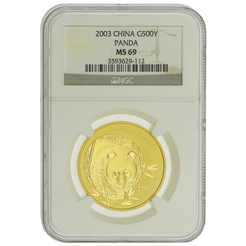 日本全国送料無料商品人気ランキング Panda Chinese 2003 Pre-Owned 1oz MS69 Graded NGC - Coin Gold バッグ