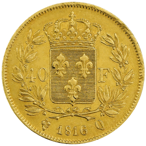 Pre-Owned 1816 French Louis XVIII 40 Franc Gold Coin | Out Of