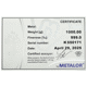 Metalor 1kg Silver Bar