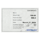 Metalor 100g Silver Bar