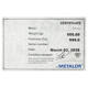 Metalor 500g Silver Bar