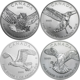 Pre-Owned 2014 - 2015 Canadian Bird of Prey 1oz Silver Coin Series 4 Coin Collection - VAT Free