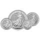 2025 UK Britannia 1oz, 1/2oz, 1/4oz, and 1/10oz Silver Coin Collection