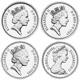 Pre-Owned 1984-1987 UK £1 Proof Silver 4-Coin Collection - VAT Free