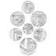 Pre-Owned 2008 UK Coinage Royal Shield of Arms Piedfort Proof Silver 7-Coin Collection - VAT Free