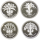 Pre-Owned 1984-1987 UK Proof Piedfort £1 Silver 4 Coin Collection - VAT Free