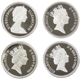 Pre-Owned 1984-1987 UK Proof Piedfort £1 Silver 4 Coin Collection - VAT Free