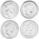 Pre-Owned 1984-1987 UK Proof Piedfort £1 Silver 4 Coin Collection - VAT Free