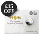 Pre-Owned 2015 UK The Longest Reigning Monarch £20 Fine Silver Coin - Carded - VAT Free