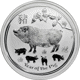 Pre-Owned 2019 Australian Lunar Pig 1oz Silver Coin - VAT free