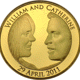 Pre-Owned 2011 UK Royal Wedding Prince William & Catherine Middleton Gold Plated Silver Proof Coin -
