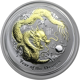 Pre-Owned 2012 Australian Gilded Lunar Dragon 1oz Silver Coin - VAT Free