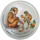 Pre-Owned 2016 Australian Lunar Monkey Colourised 1oz Silver Coin - VAT Free