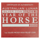 Pre-Owned 2014 Australian High Relief Lunar Horse 1oz Proof Silver Coin - VAT Free